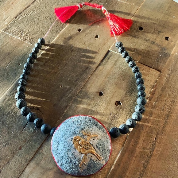 Matana Handmade Statement Bird Necklace - Picture 5 of 7